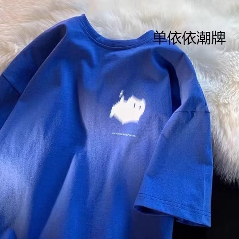 Giá Thấp] Áo Thun Thể Thao Oversize Tay Ngắn Cổ Tròn In Hình Mèo Hoạt Hình Phong Cách Retro Mỹ Mùa Hè Cho Nam Nữ