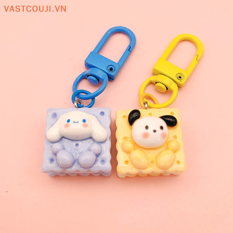 Móc Khóa Hình Bánh Quy Sanrio Hello Kitty Cún Cinnamon Melody Dễ Thương