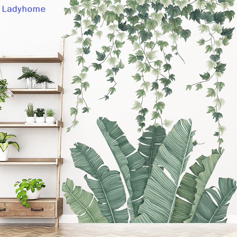 Miếng Dán Tường Vinyl Hình Lá Xanh Trang Trí Nhà Cửa