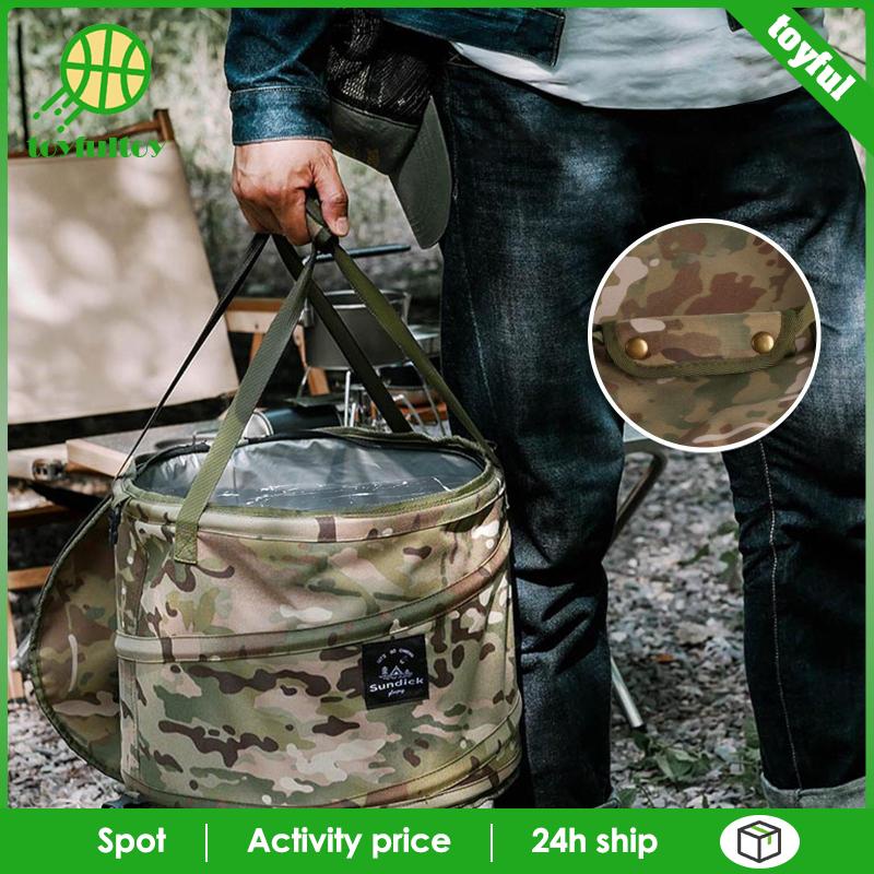 Thùng Đựng Rác Có Nắp Có Thể Tái Chế Tiện Dụng Khi Đi Cắm Trại