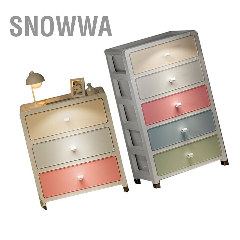 Snowwa Tủ lưu trữ gia đình PP Macaron Màu dung tích lớn ngăn kéo nhiều lớp cho văn phòng ngủ
