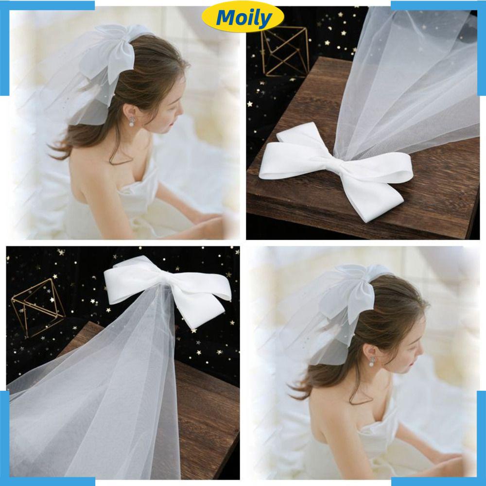 MOILYVN Mạng Che Mặt Cô Dâu Màu Sắc Thanh Lịch