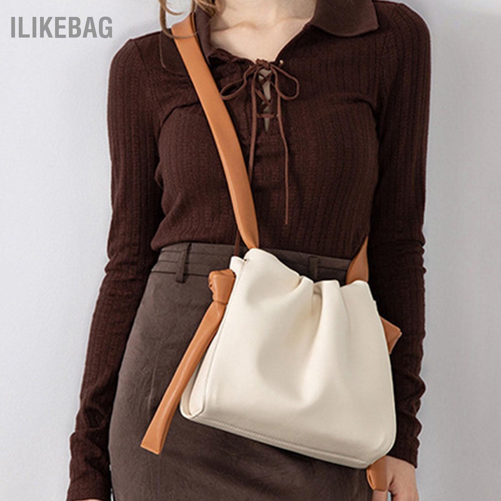 Ilikebag Túi Bucket Nữ Dung Tích Lớn Thời Trang Mềm Mại Đeo Vai PU Cho Mua Sắm Sử Dụng Hàng Ngày