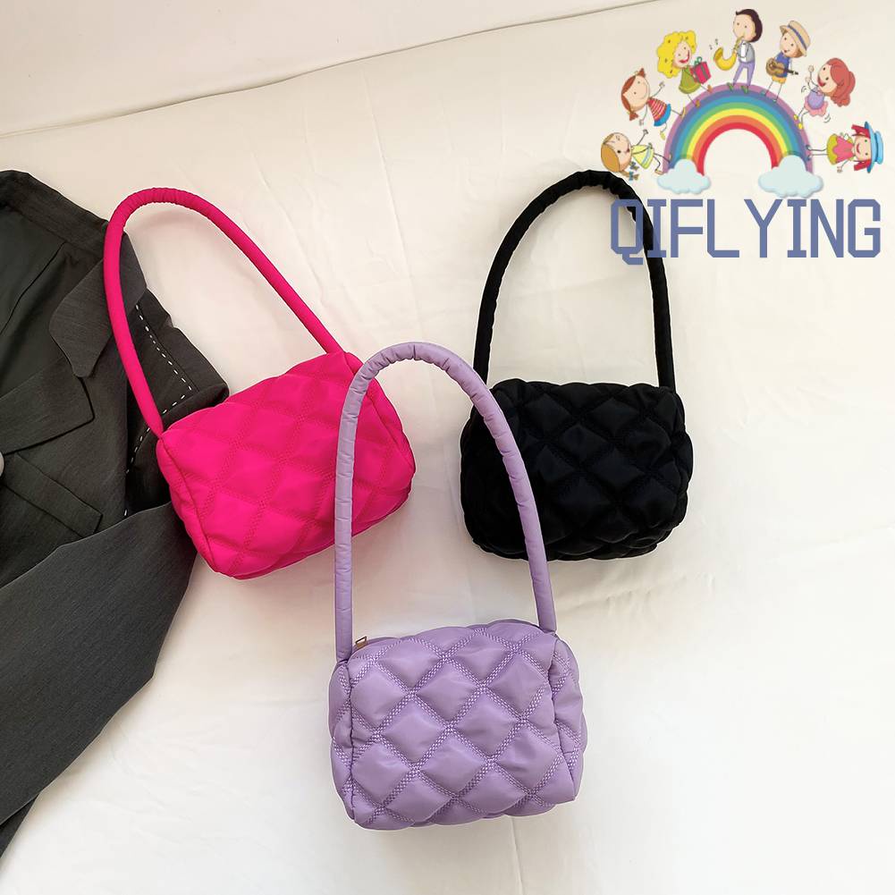 Túi Xách Nylon Đeo Vai Họa Tiết Lưới Hình Thoi Thời Trang Cho Nữ
