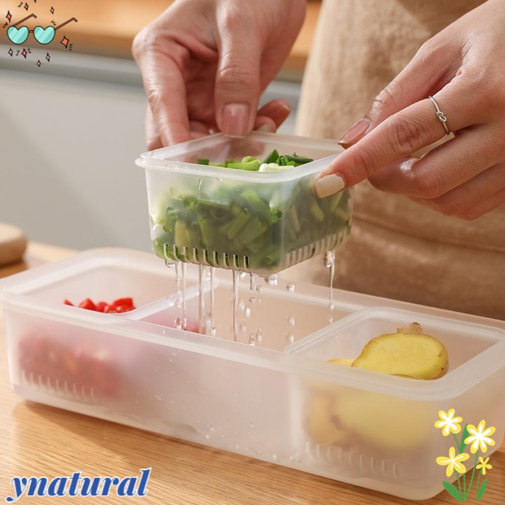 YNATURAL Hộp Đựng Tỏi Thực Phẩm Hai Tầng Có Nắp Đậy Tiện Lợi Dành Cho Nhà Bếp