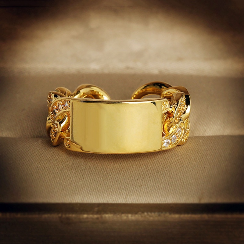 Ygt Nhẫn Dây Xích Bằng Thép Không Gỉ Có Thể Điều Chỉnh Phong Cách Punk Đường Phố Cho Nam Và Nữ