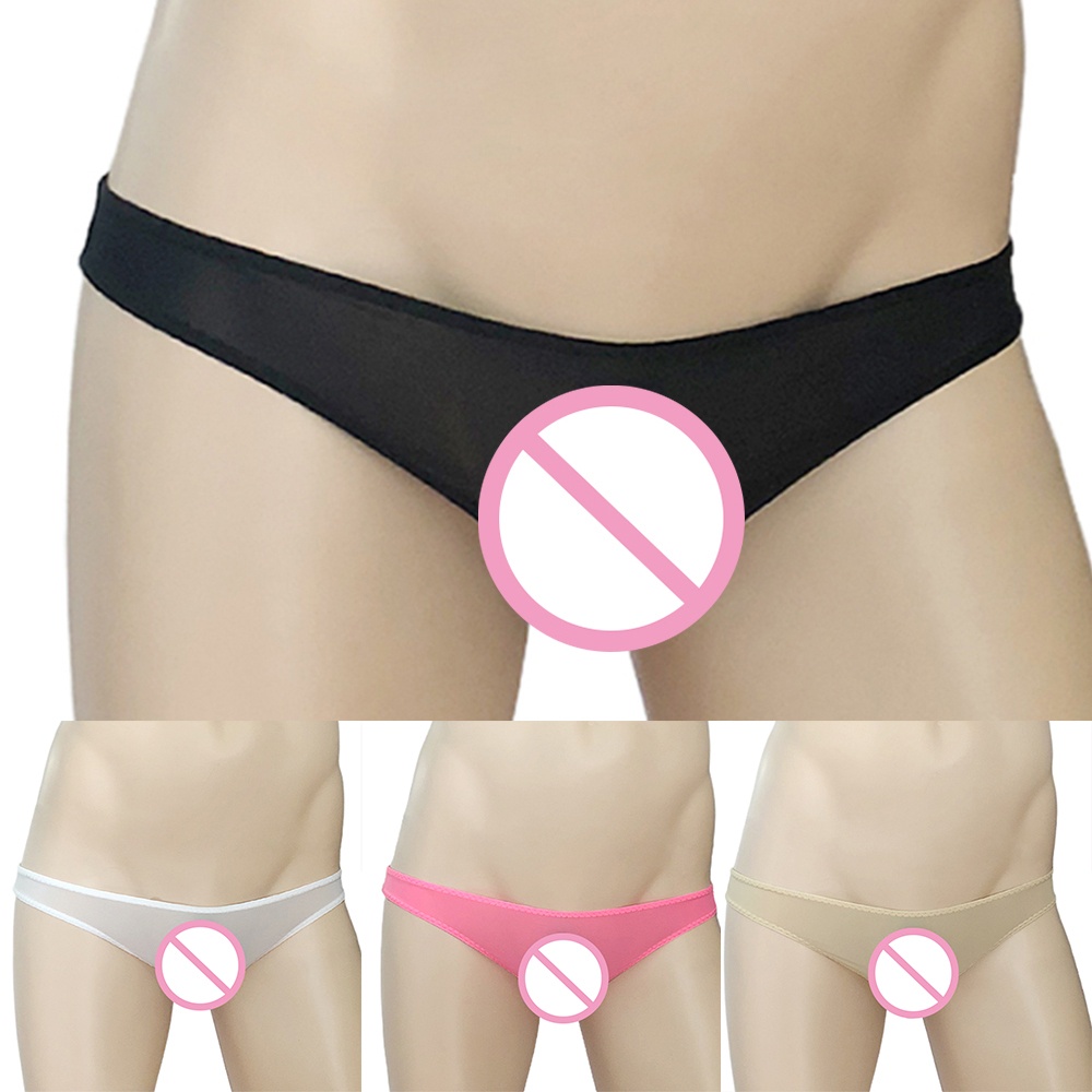 Quần Lót Lưng Thấp Chất Liệu Lụa Lạnh Size M ~ 2XL Màu Đen / Xám / Xanh Cho Nam