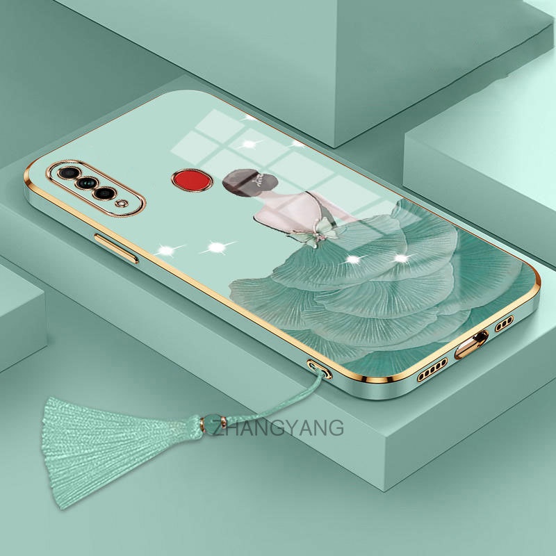Ốp Điện Thoại TPU Silicon Mềm Chống Rơi Phối Chùm Tua Rua Dễ Thương Dành Cho oppo a31