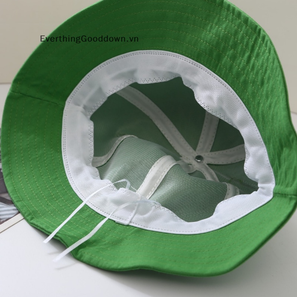 Everthinggoods Nón Bucket Màu Trơn Mùa Hè Thu Và Mùa Hè Cho Bé Gái Hình Chú Ếch Panama vn
