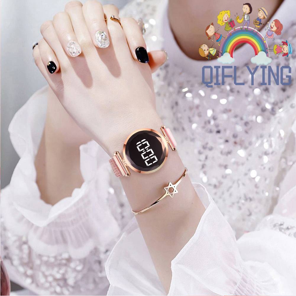 Đồng Hồ Điện Tử Dây Lưới Có Đèn LED