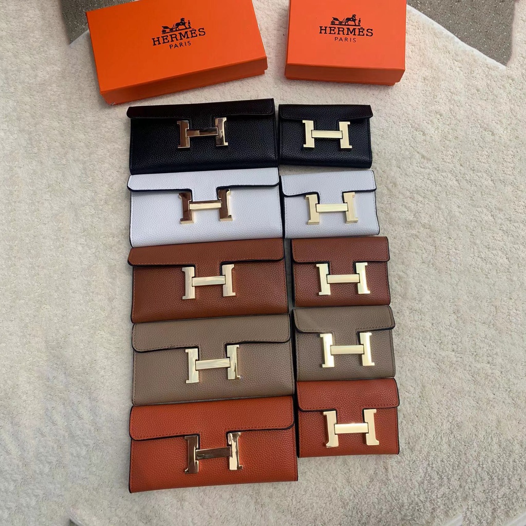 HERMES3095  High capacity Purse Girlfriend Gift Men and Women Billfold Wallet