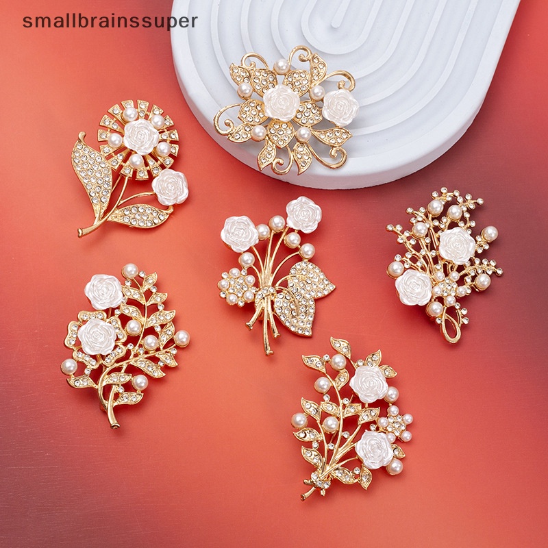 Ghim Cài Áo Hình Hoa Đính Ngọc Trai Giả Chống Ánh Sáng Thời Trang Cho Nữ
