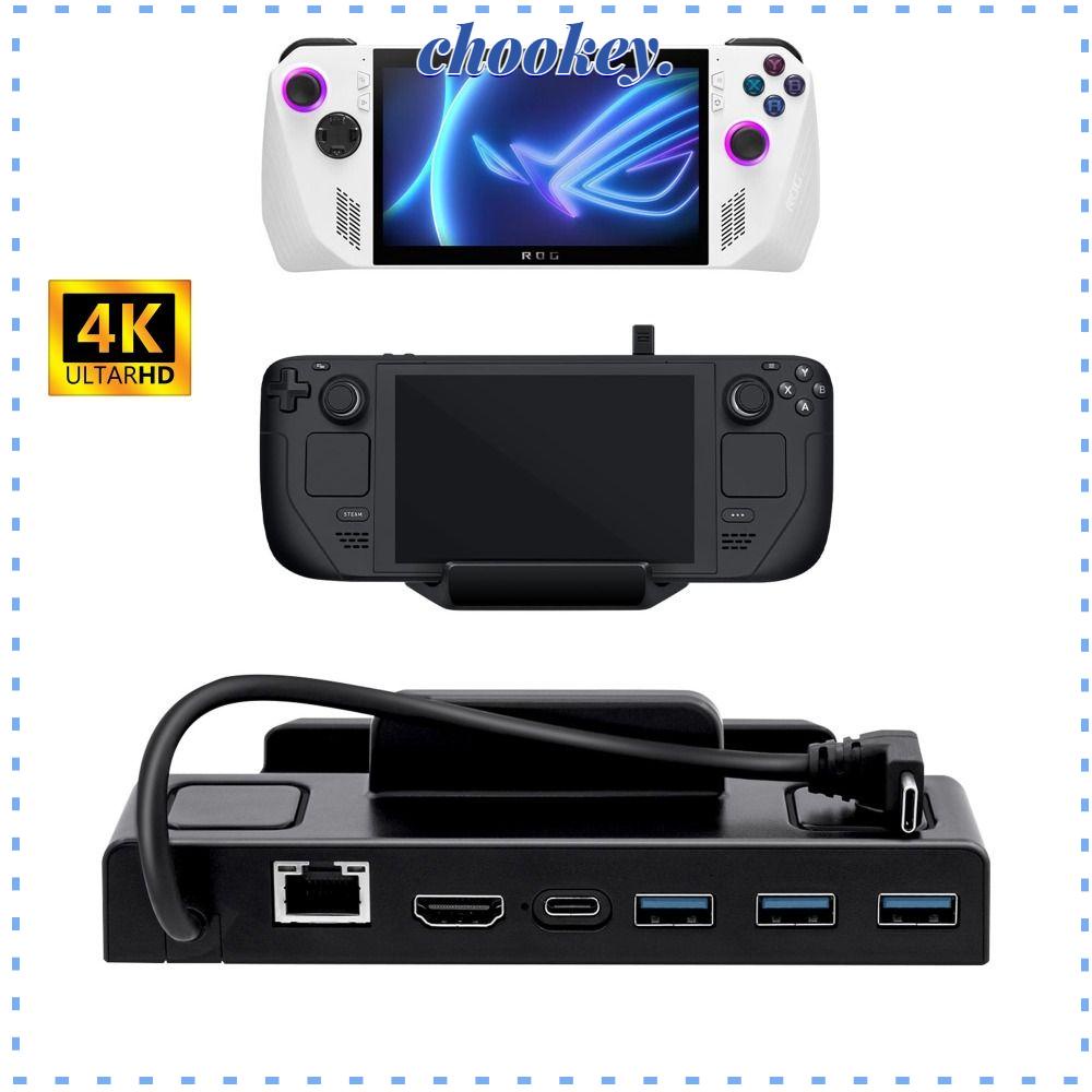 CHOOKEY Đế Sạc USB-C Cầm Tay Đa Năng Gigabit Ethernet 4K HD Cho ROG Ally / Steam Deck
