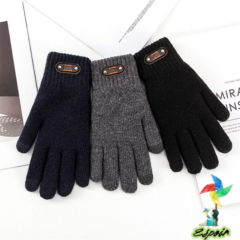 ESPO Găng Tay Dệt Kim Hở Ngón Màu Sắc Nhã Nhặn