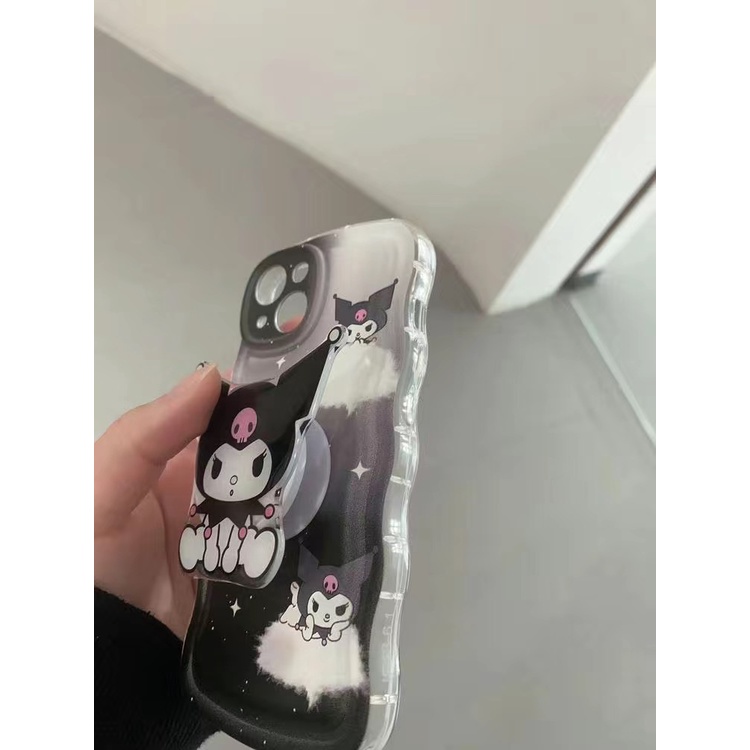 SANRIO Nhẫn Đỡ Điện Thoại Hình Anime Kuromi Hàn Quốc Dễ Thương