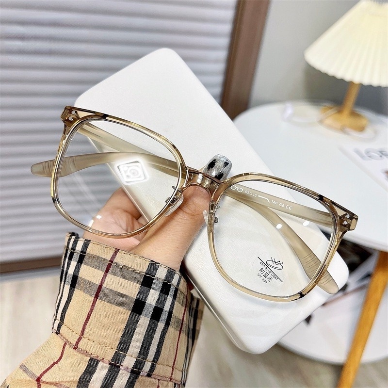 Mắt Kính Gọng Vuông TR90 Chống Ánh Sáng Xanh Phong Cách Vintage Thời Trang Hàn Quốc