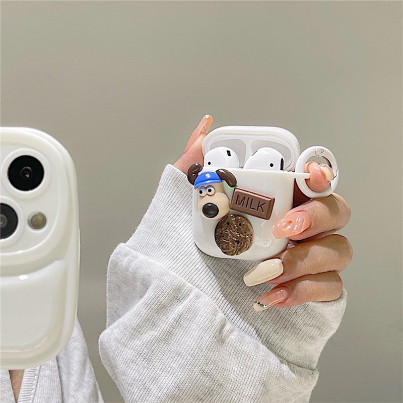 Vỏ Bảo Vệ Hộp Sạc Tai Nghe Airpods 1 2 3 PRO PRO PRO2 Bluetooth Bằng TPU Mềm Bóng Hình Cún Tai Dài 3D Dễ Thương