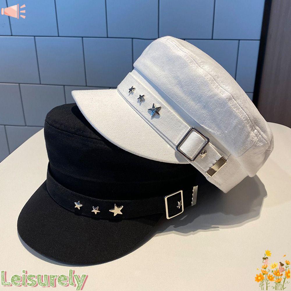 LEILY Mũ Beret Vải Cotton Phong Cách Retro Anh Quốc Thanh Lịch