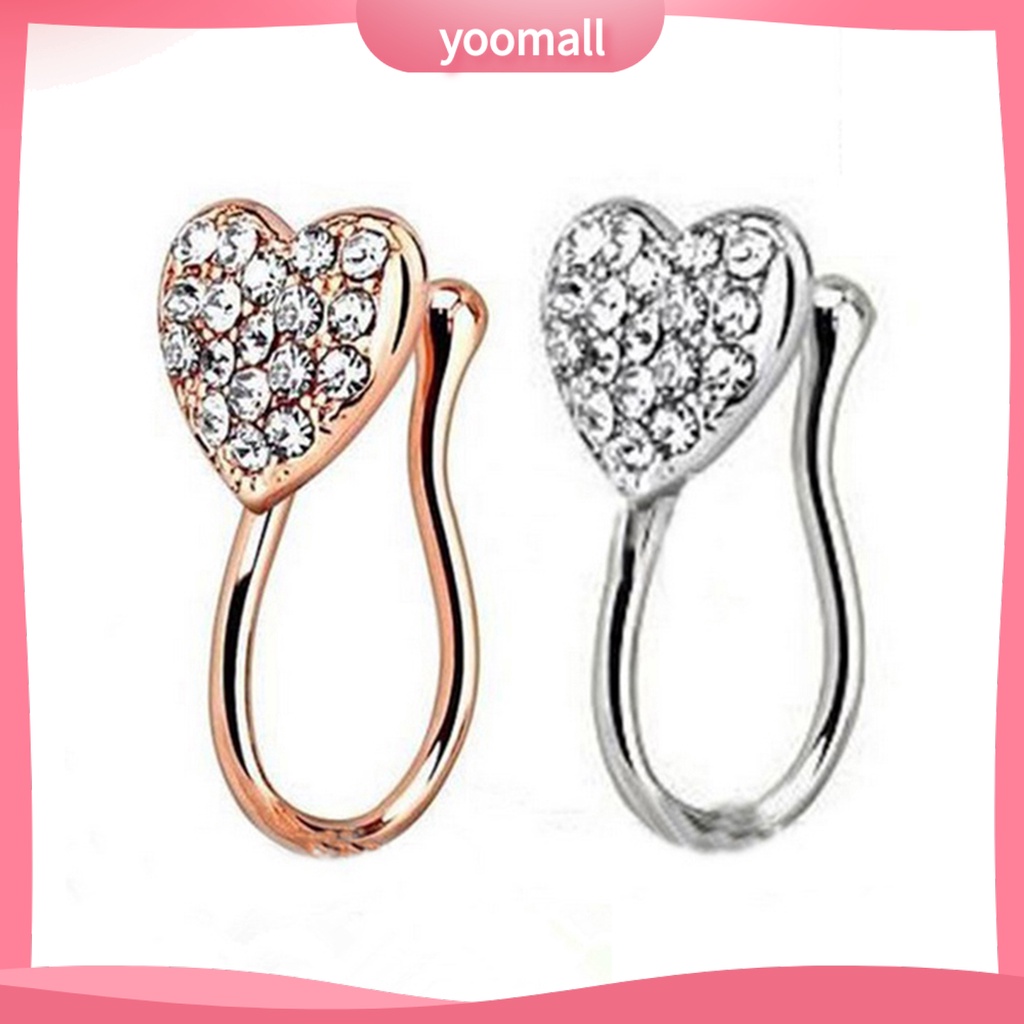 Khuyên Mũi Hợp Kim Đính Đá Hình Trái Tim Xinh Xắn