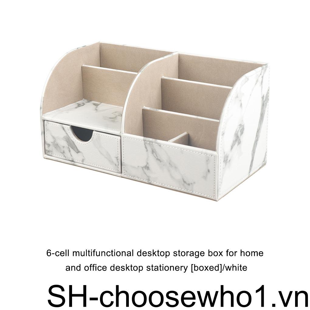 Hộp Đựng Đồ Dùng Để Bàn Bằng PU Màu Trắng 28 3cm * 14 5cm * 14 3cm Tiết Kiệm Không Gian Đa Năng Tiện Dụng Cho Gia Đình / Văn Phòng