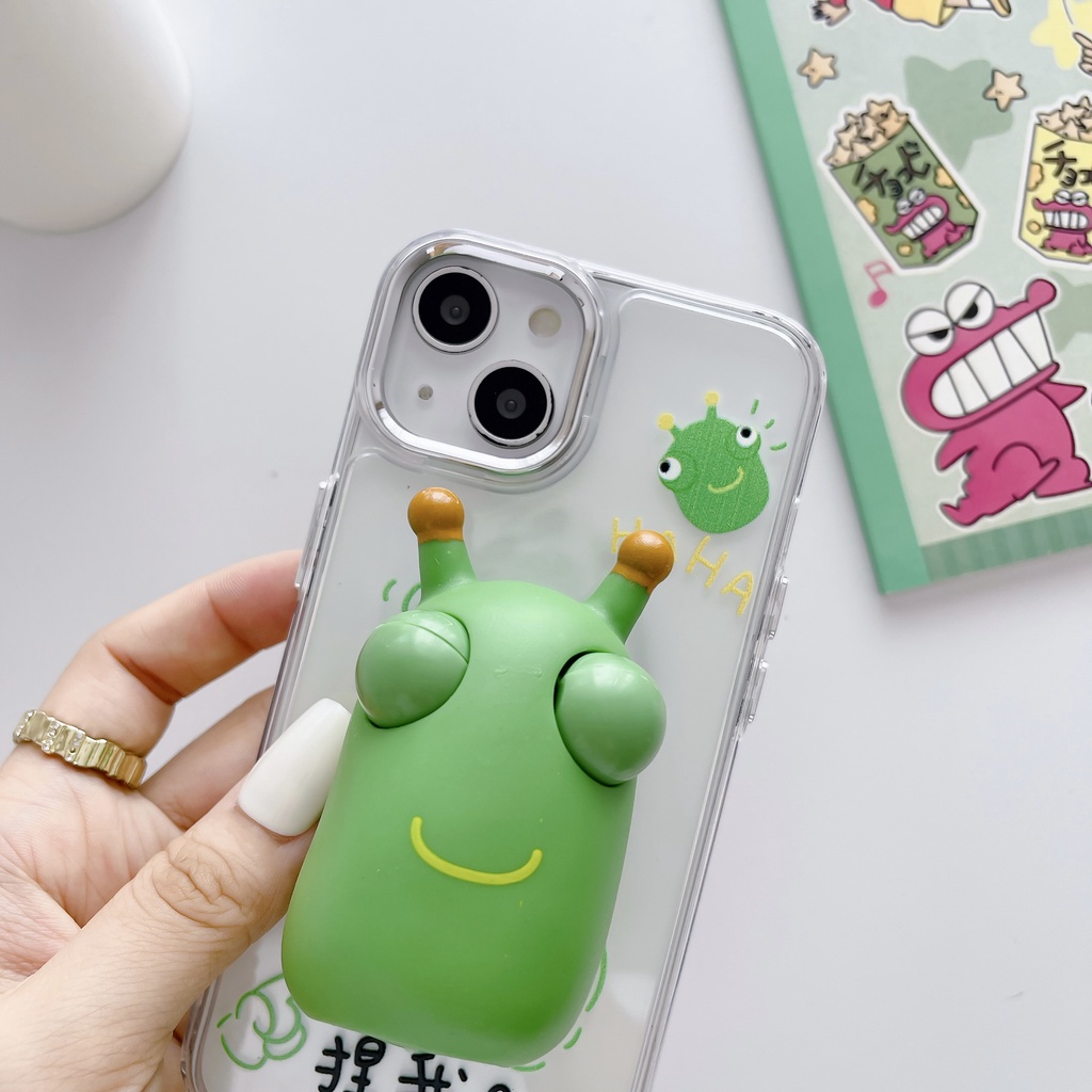 Ốp Điện Thoại Silicon Dẻo Hình Chú Ếch Mắt To Dễ Thương Cho iPhone 14ProMax X XR XS 11 12 13 14 Pro Max 6 6S 7 8 Plus SE