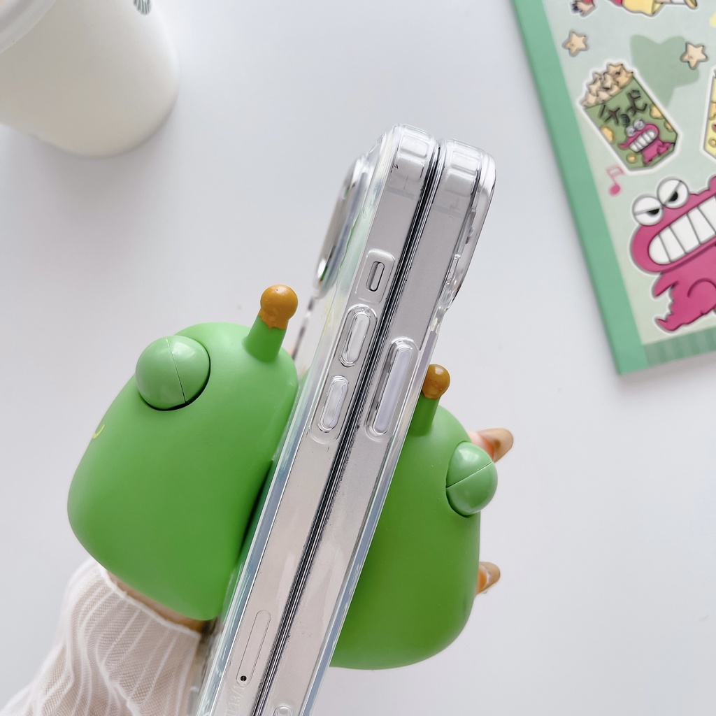 Ốp Điện Thoại Silicon Dẻo Hình Chú Ếch Mắt To Dễ Thương Cho iPhone 14ProMax X XR XS 11 12 13 14 Pro Max 6 6S 7 8 Plus SE