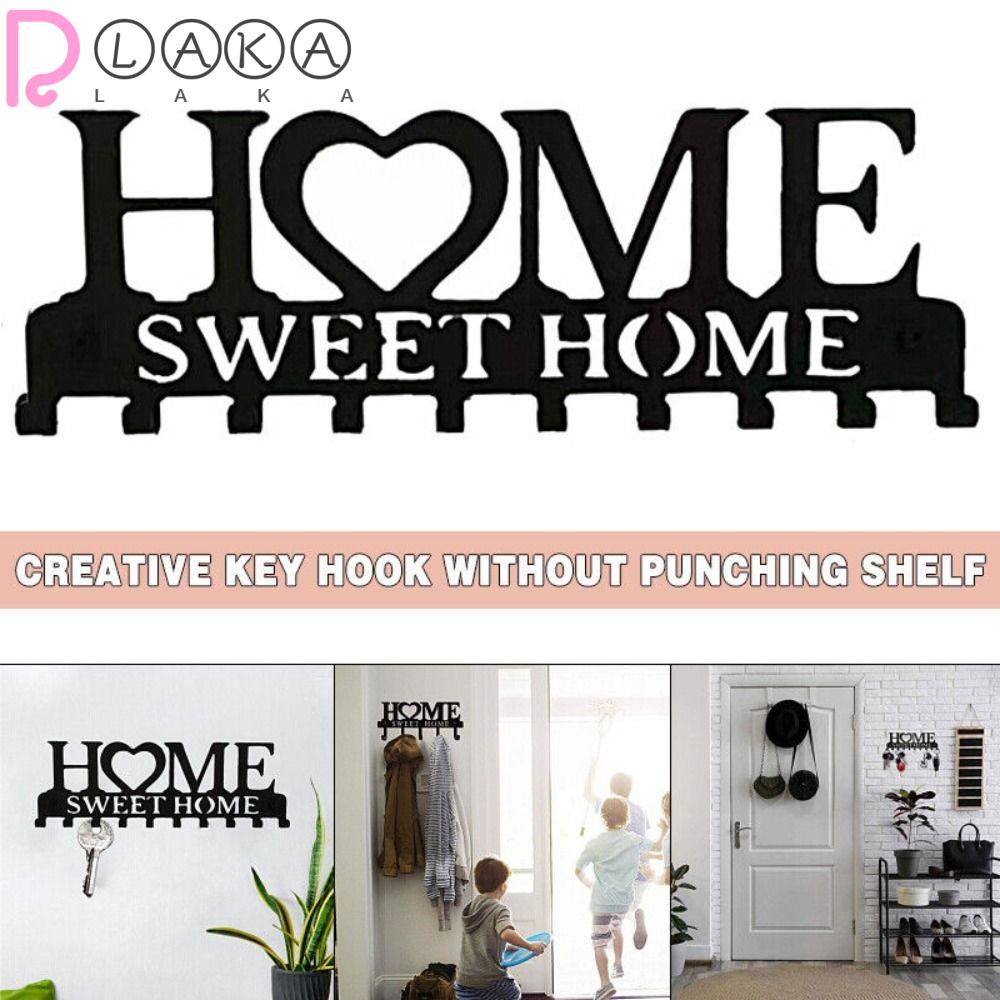 LAKAMIER Móc Treo Chìa Khóa Gắn Tường Bằng Sắt In Chữ Mới