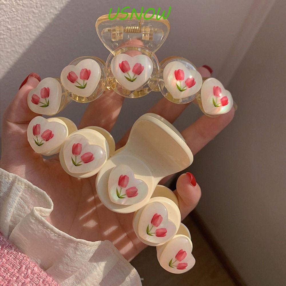 USNOW Kẹp Tóc Hoa Tulip Trong Suốt Phong Cách Hàn Quốc Cho Nữ