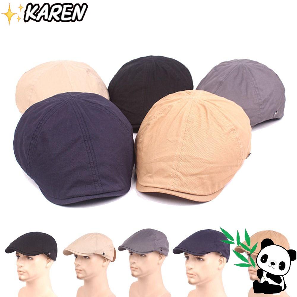 KAREN Mũ Beret Màu Trơn Thời Trang Cho Nam