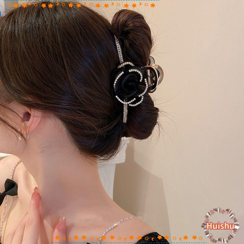 HS (MớI) Kẹp TóC HìNh Hoa BằNg Kim LoạI