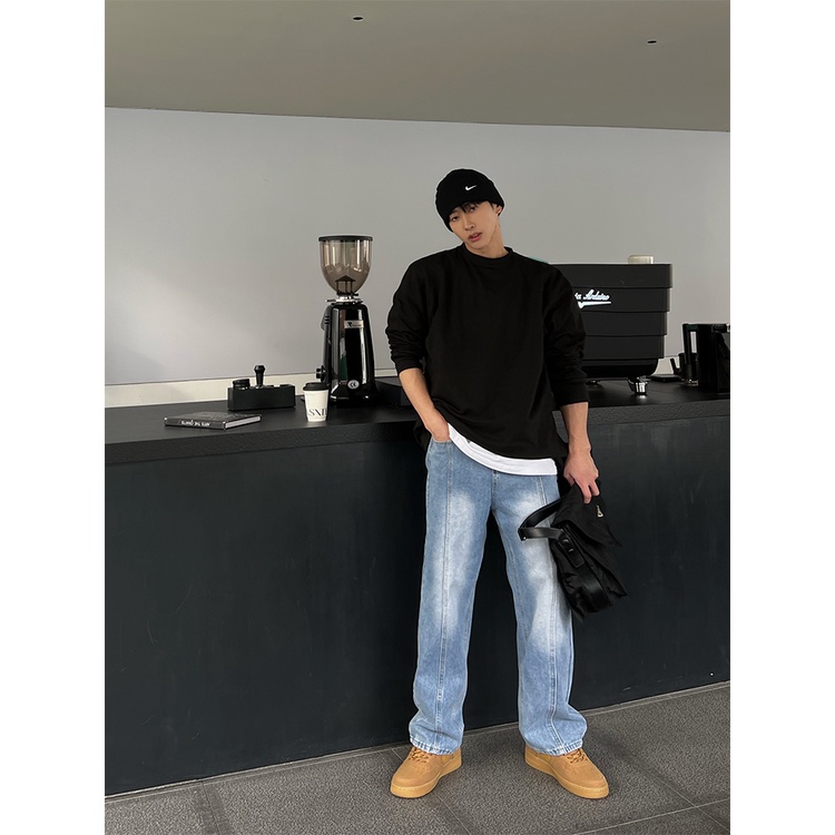 Quần Jean Ống Rộng Thời Trang Mùa Xuân Mới 2023 Dễ Phối Đồ Cho Nam