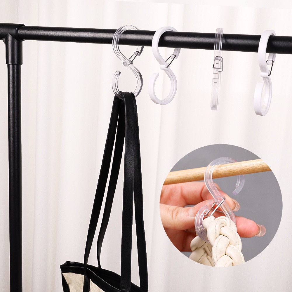 Thanh treo móc quần áo Ban Công Bằng ABS Hình Chữ S Chống Gió / Móc Treo Đồ Chịu Lực Mạnh