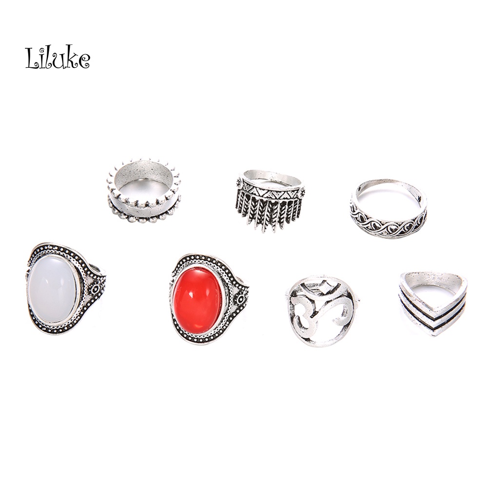 Bộ 7 Nhẫn Phong Cách Boho Cá Tính Cho Nữ