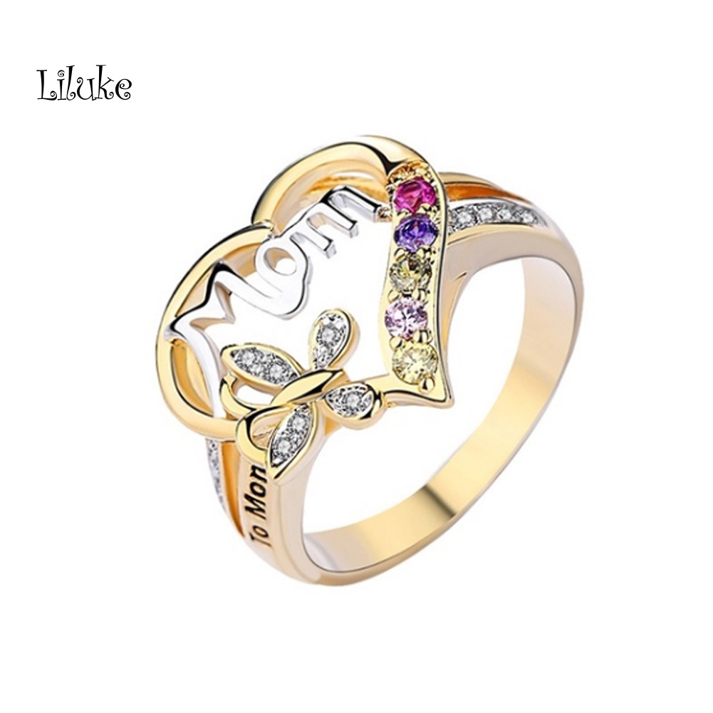 Nhẫn Mạ Bạc Trang Trí Trái Tim Đính Đá Thời Trang Cho Nữ