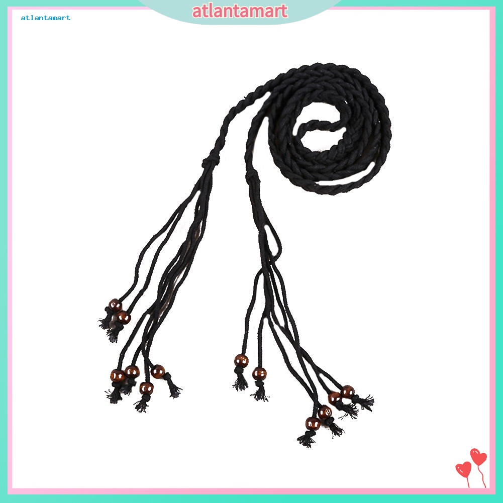 Túi Đựng Đồ Dùng Cao Cấp Tiện Dụng| Thắt Lưng Bện Dây Da Đính Hạt Gỗ Phong Cách Vintage