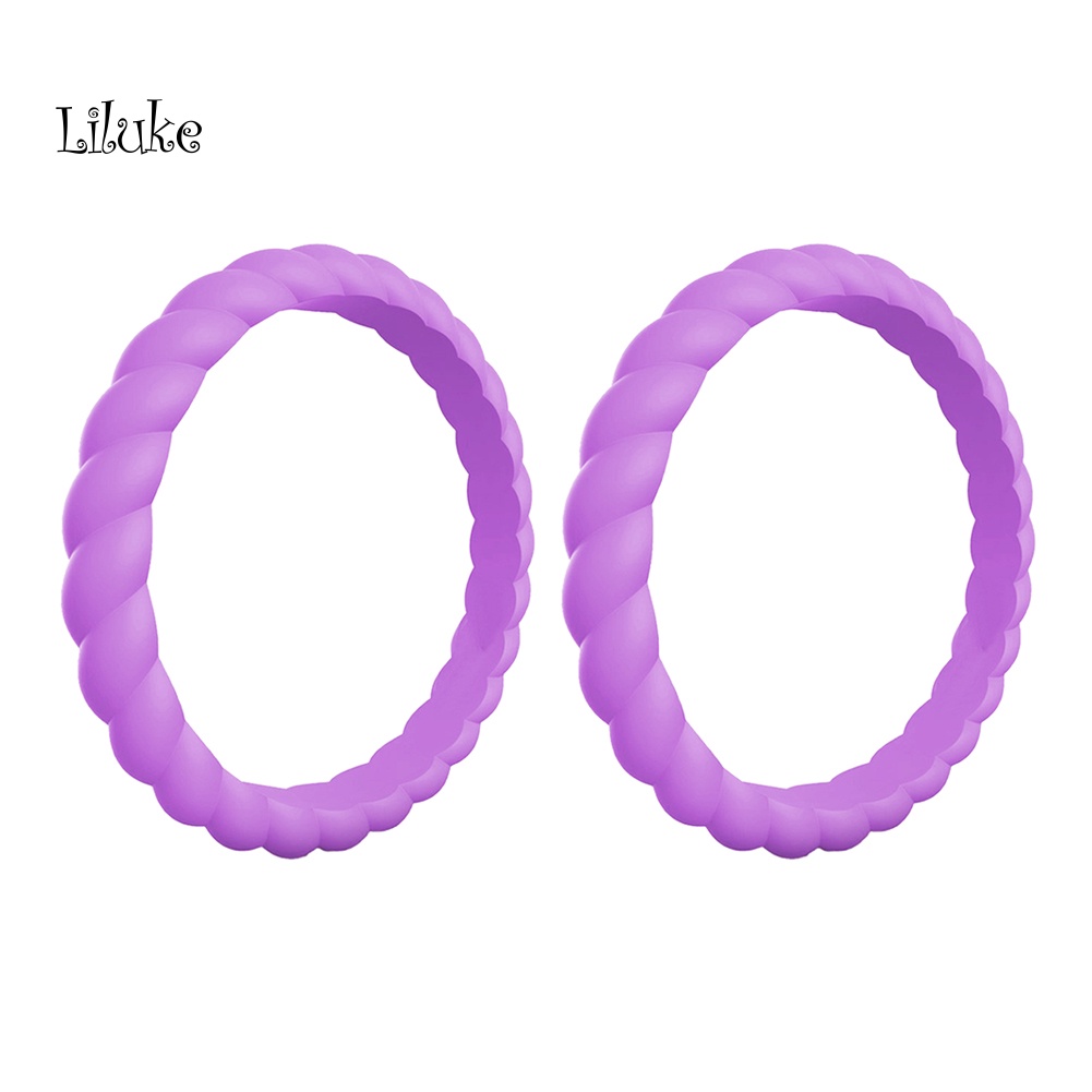 Bộ 2 Nhẫn Silicone Họa Tiết Xoắn Ốc Độc Đáo Cá Tính