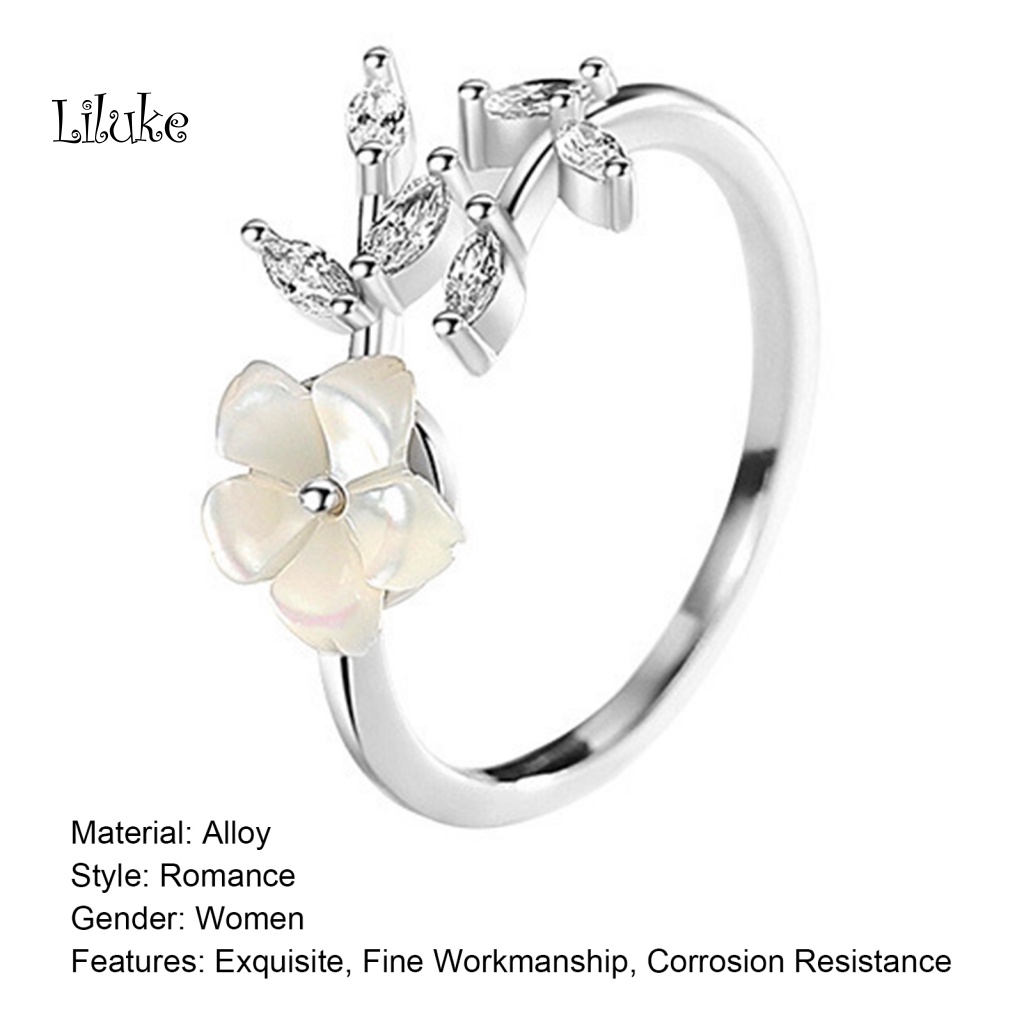 Nhẫn Cưới Hở Hình Hoa Lá LK Có Thể Điều Chỉnh Kích Thước Cho Nữ