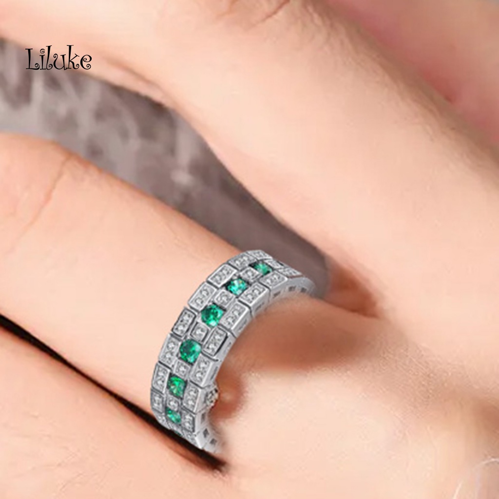 Nhẫn Hợp Kim Trang Trí Đá Xanh Đính Đá Xinh Xắn Cho Nữ