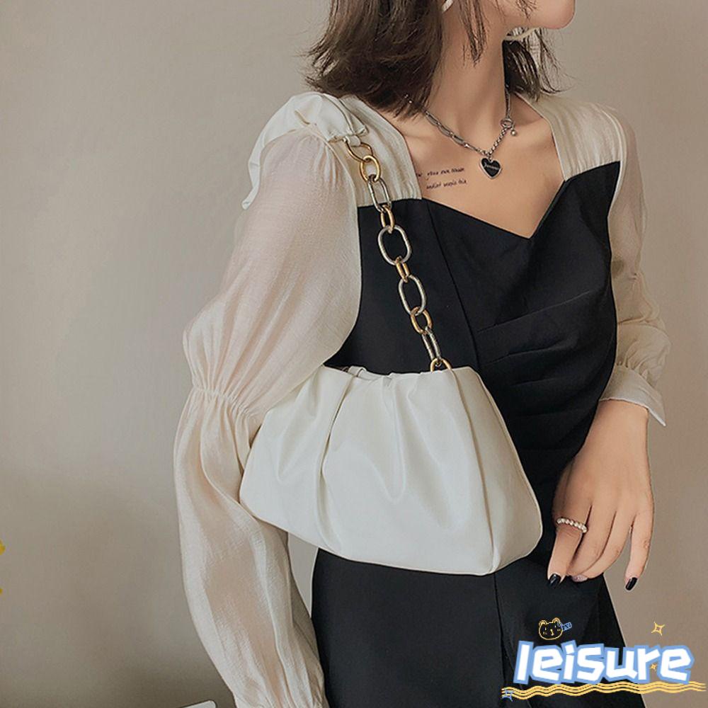 LEISURE Túi Xách Da PU Màu Trơn Cỡ Lớn Thời Trang Cho Nữ