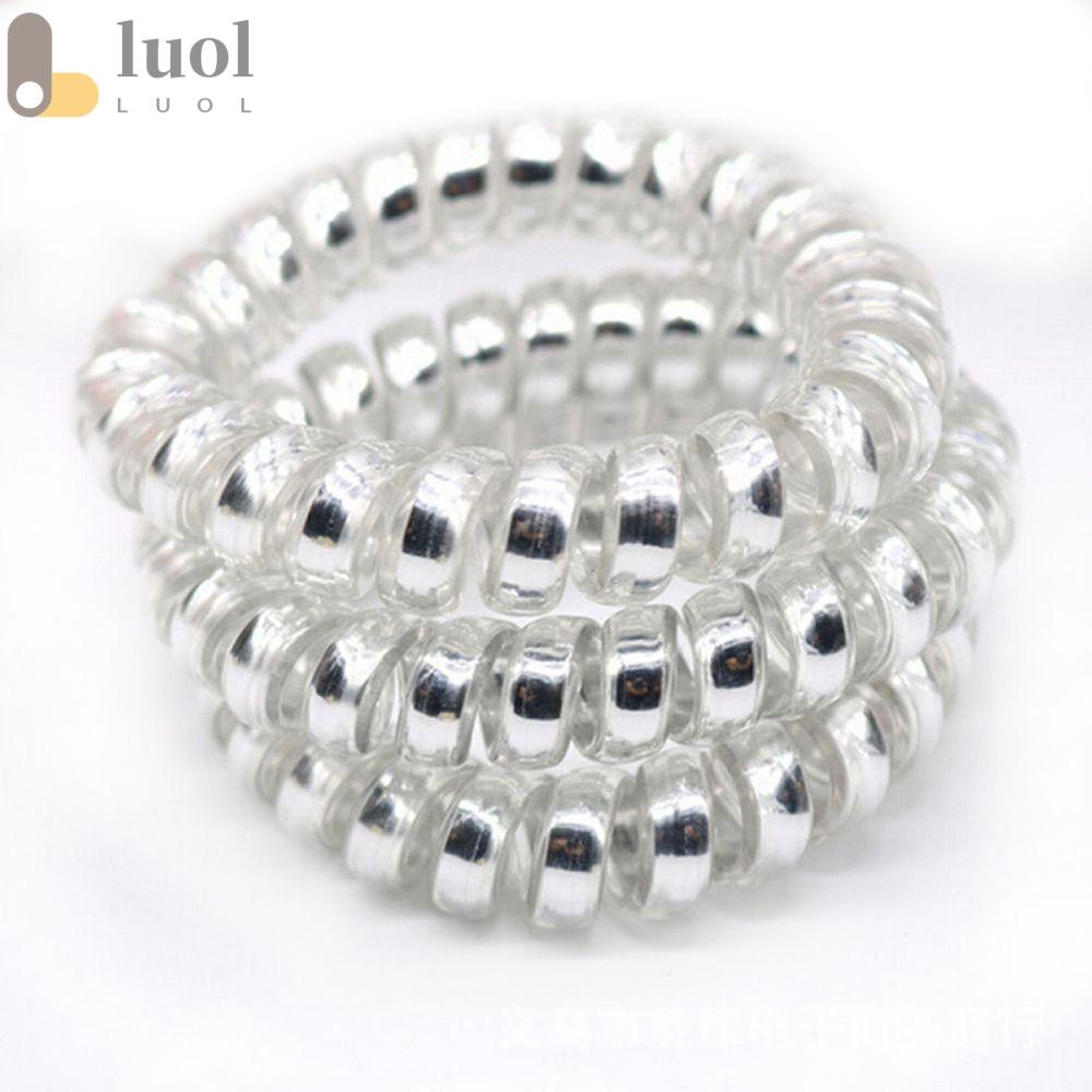LUOL Bộ 10 Dây Cột Tóc Co Dãn Màu Vàng / Bạc Thời Trang Giá Đỡ