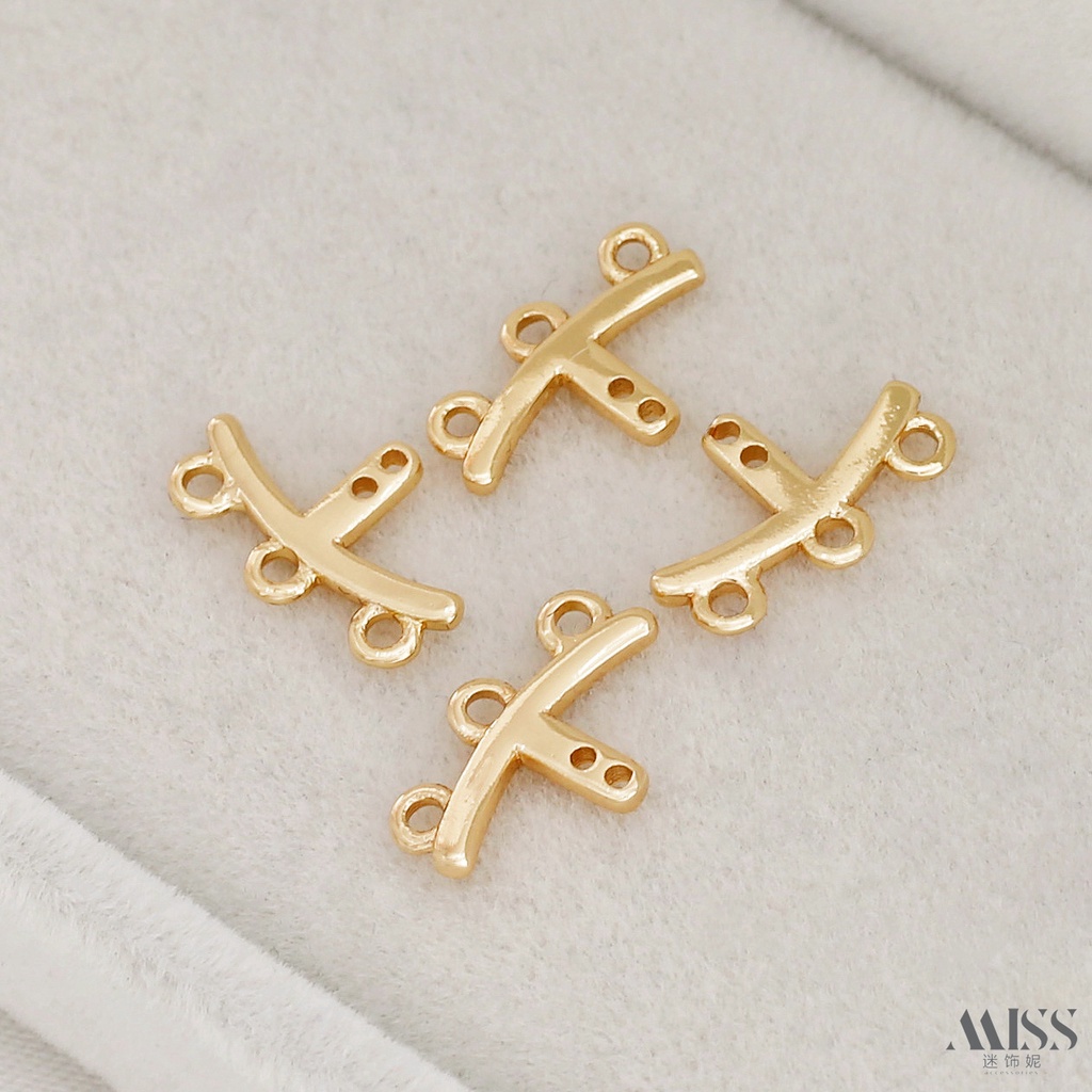 Chuỗi Hạt Vàng 14K Hai Lỗ Có Móc Treo Dùng Làm Trang Sức diy