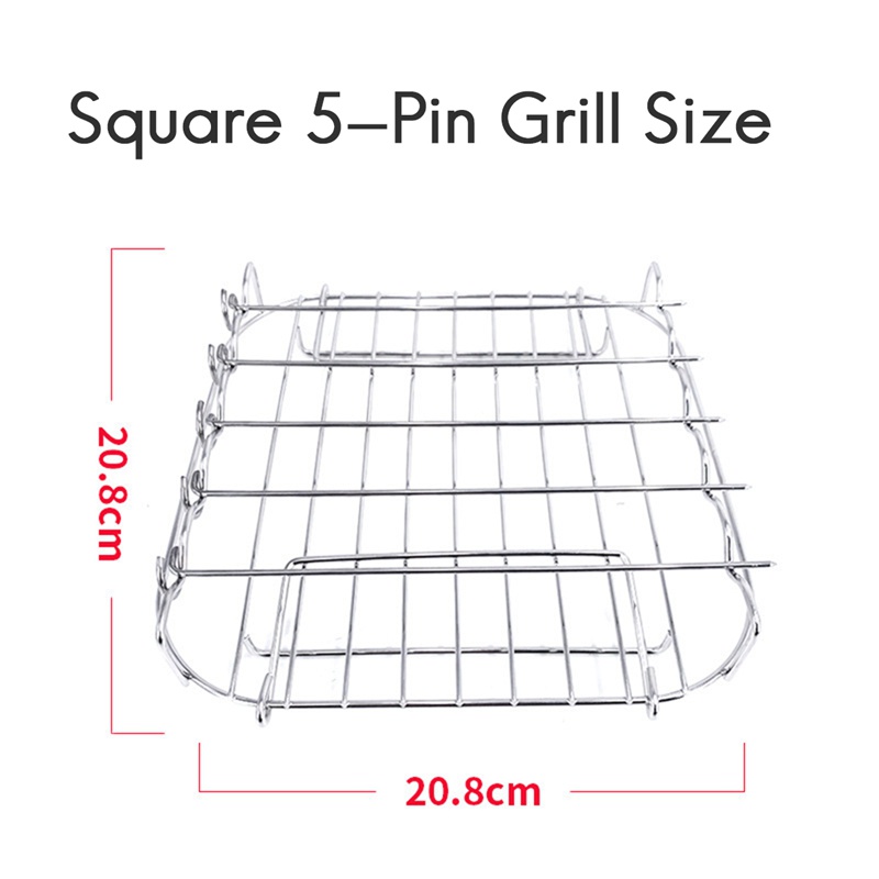 Bộ Giá Đỡ Nồi Chiên Không Dầu Hai Tầng Bằng Thép Không Gỉ Kèm Xiên Thoát Nước