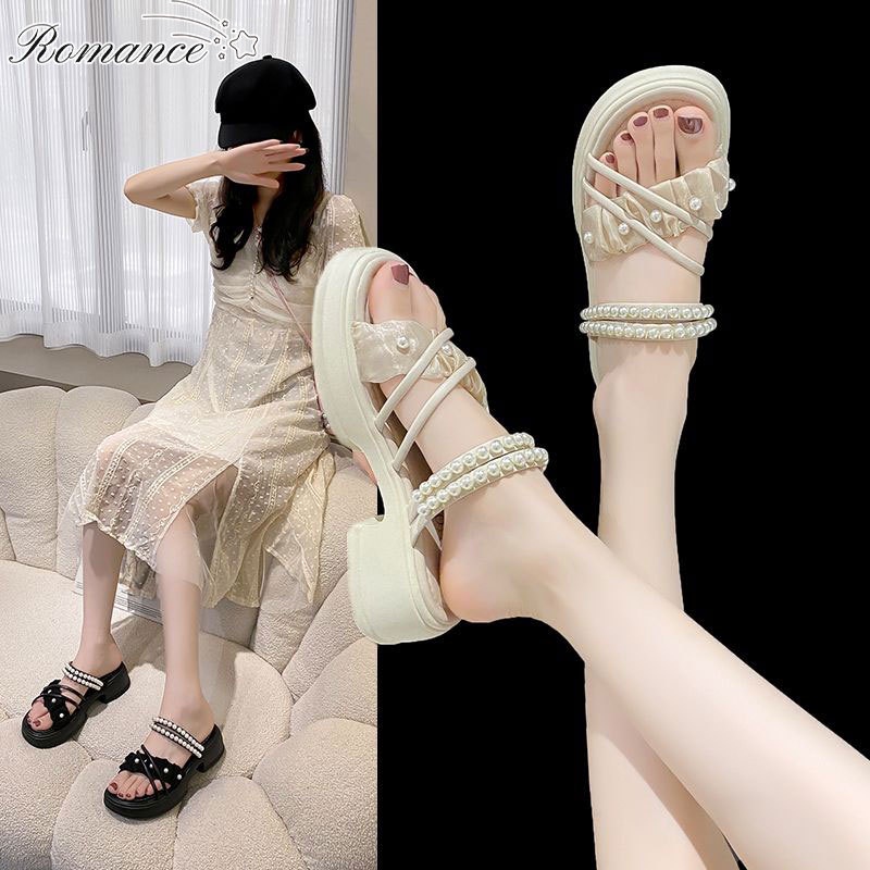 Sandal Đế Dày Thiết Kế Mới Thời Trang Theo Phong Cách Pháp Cho Nữ
