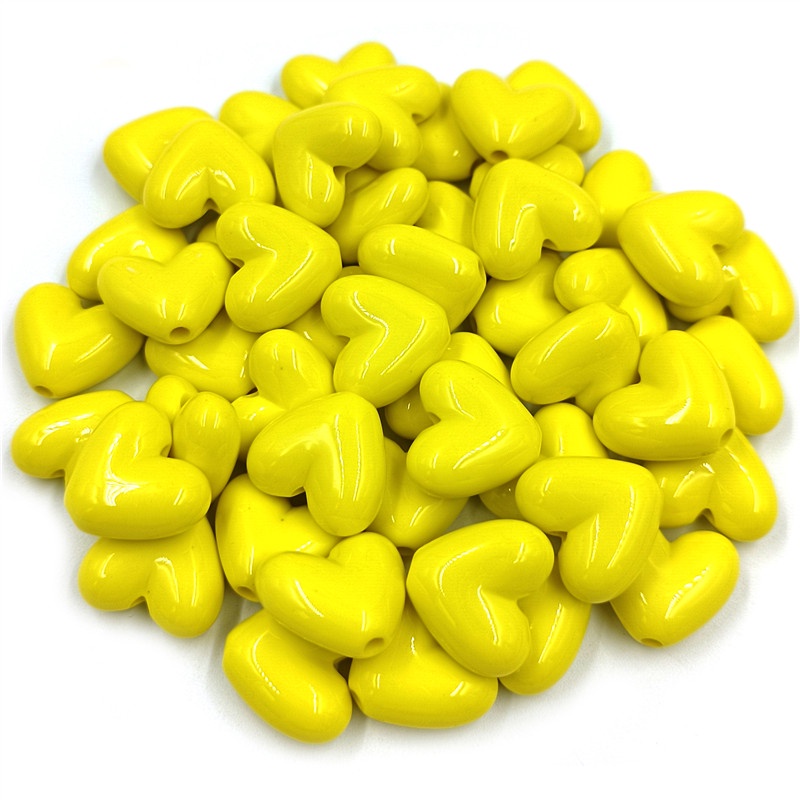 Hạt rời đầy màu sắc 17mm acrylic phụ kiện tự làm cho đồ trang sức làm hình trái tim màu rắn vòng tay vòng cổ bông tai làm bằng tay 10 cái