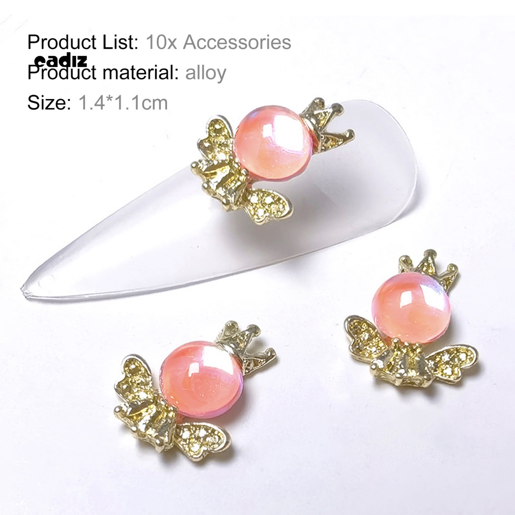 Set 10 Phụ Kiện Trang Trí Móng Nghệ Thuật Hình Vương Miện Bằng Hợp Kim DIY