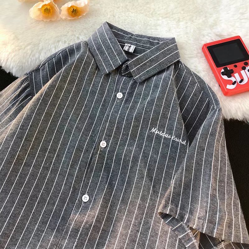 Áo Sơ Mi Nam Tay Ngắn Kẻ Sọc Thời Trang Trẻ Trung