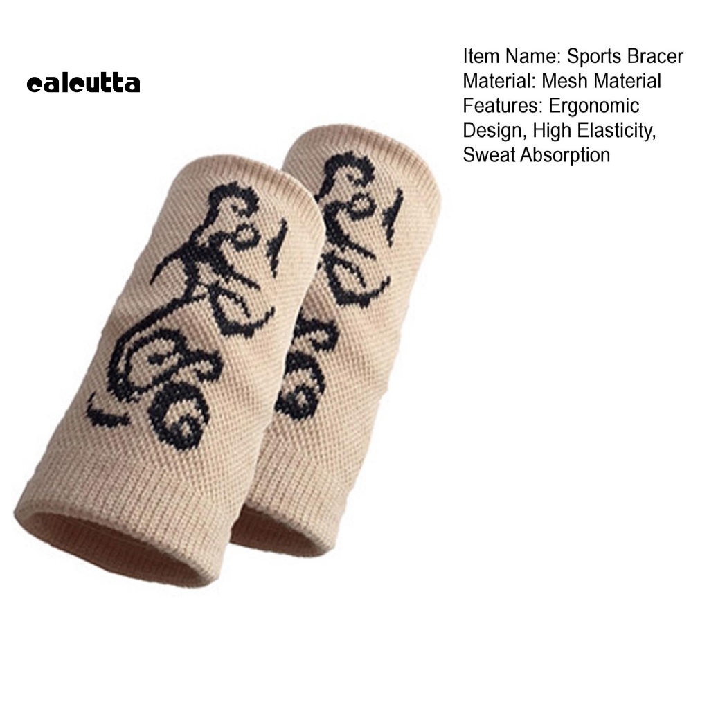[calcutta] 1 Cặp Băng Quấn Bảo Vệ Cổ Tay Co Giãn Tốt Thoáng Khí In Họa Tiết Thể Thao Thông Dụng