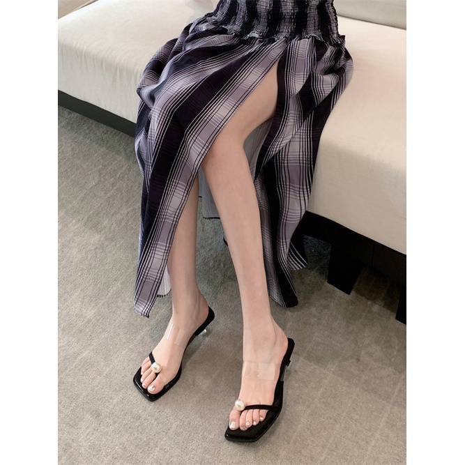 Aès dép sandal nữ đế cao giày cao gót nữ đi chơi giày sandal cao gót mũi hở 2023NEW mẫu mới 29z23071010