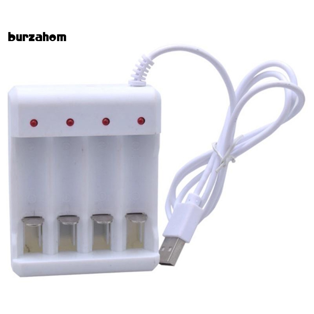 Cục Sạc Pin AA / AAA Ni-MH Ni-Cd 4 Ngăn Có Đèn LED Báo Hiệu