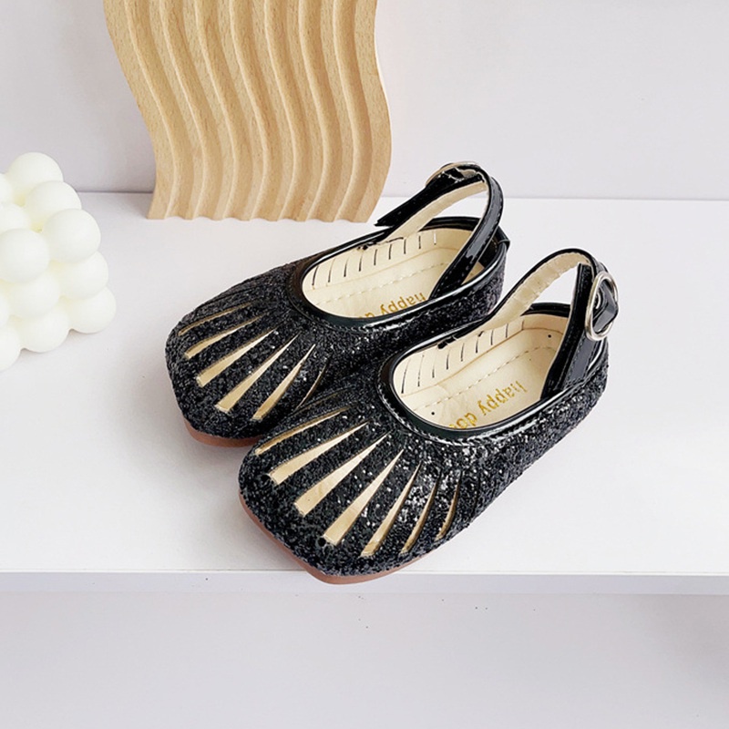 Giày Búp Bê Đế Bằng Đính Kim Sa Lấp Lánh Thời Trang Mùa Hè Phong Cách Mới Cho